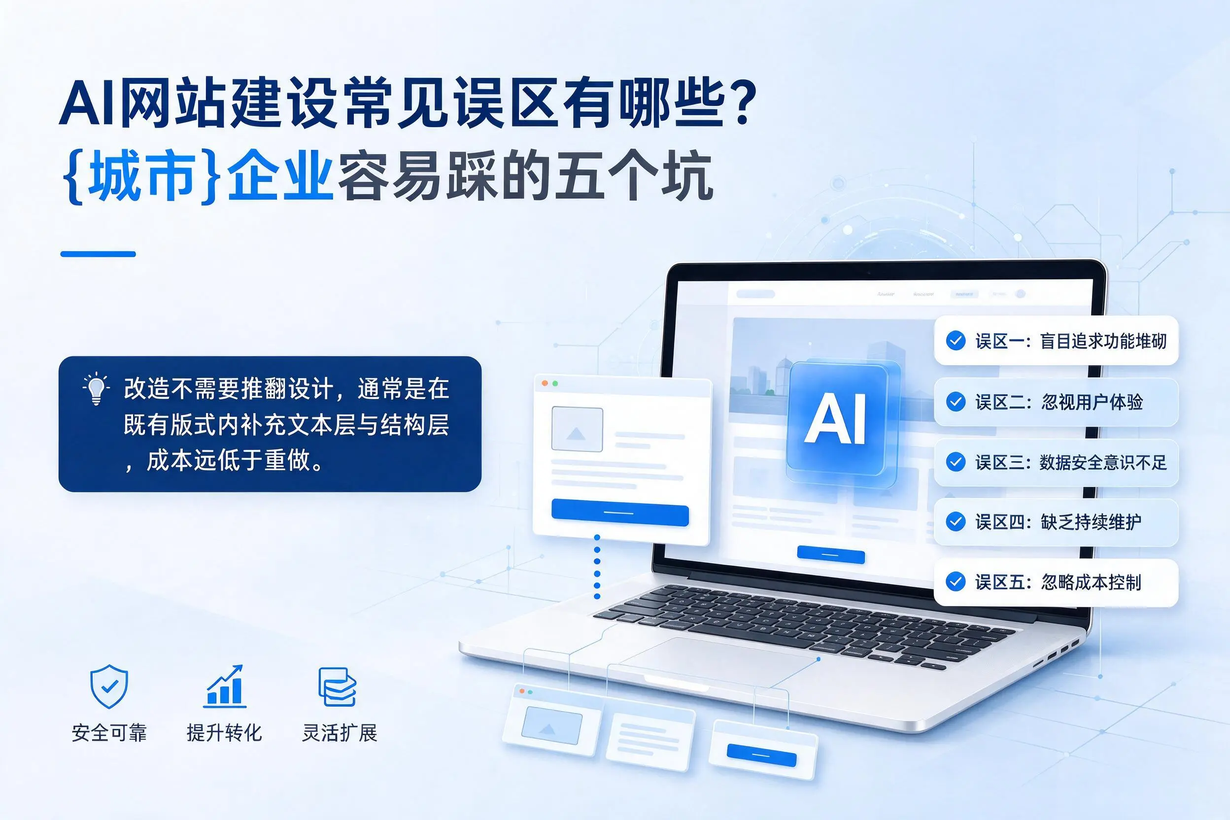 AI网站建设常见误区有哪些?肇庆企业容易踩的五个坑