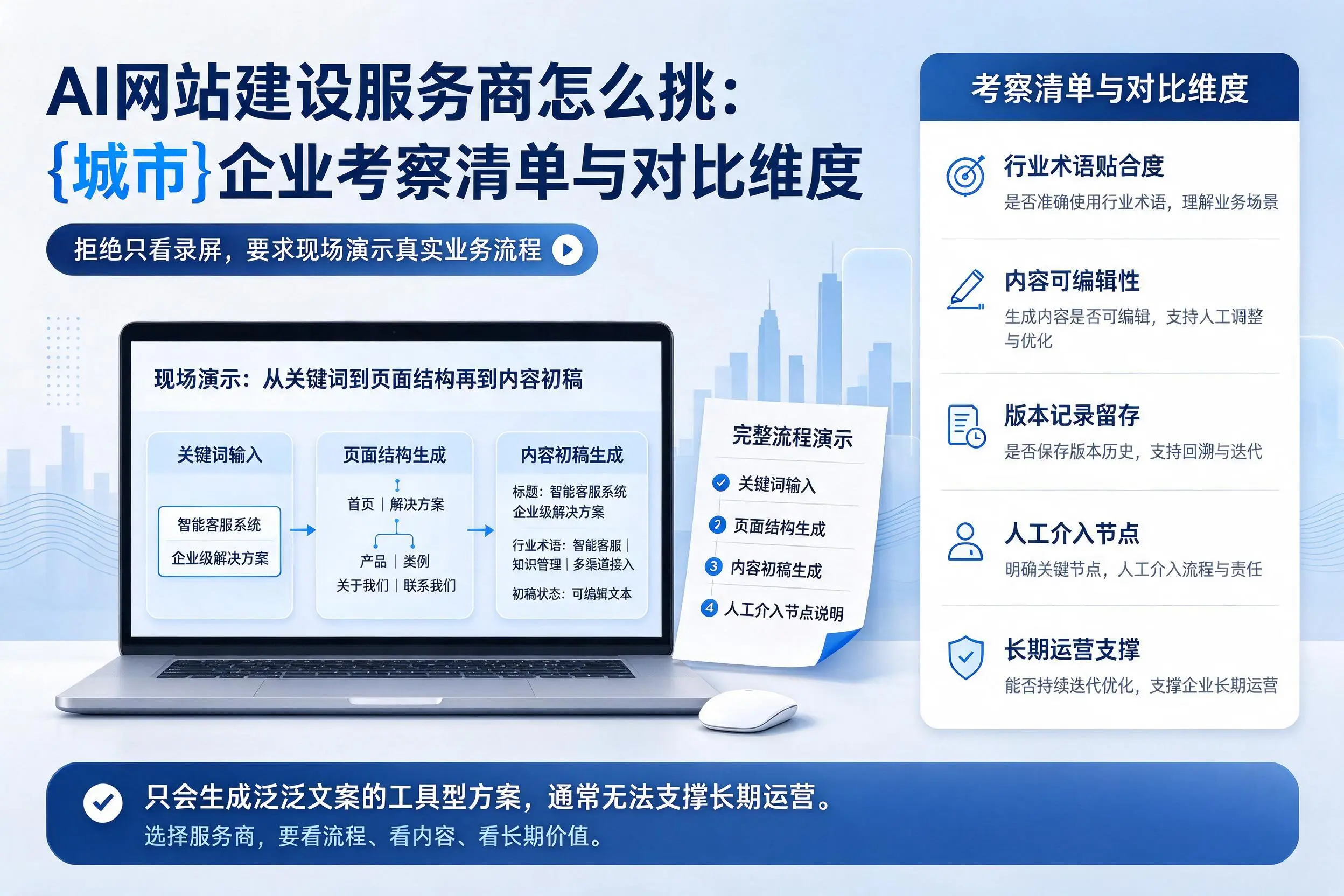 AI网站建设服务商怎么挑:肇庆企业考察清单与对比维度